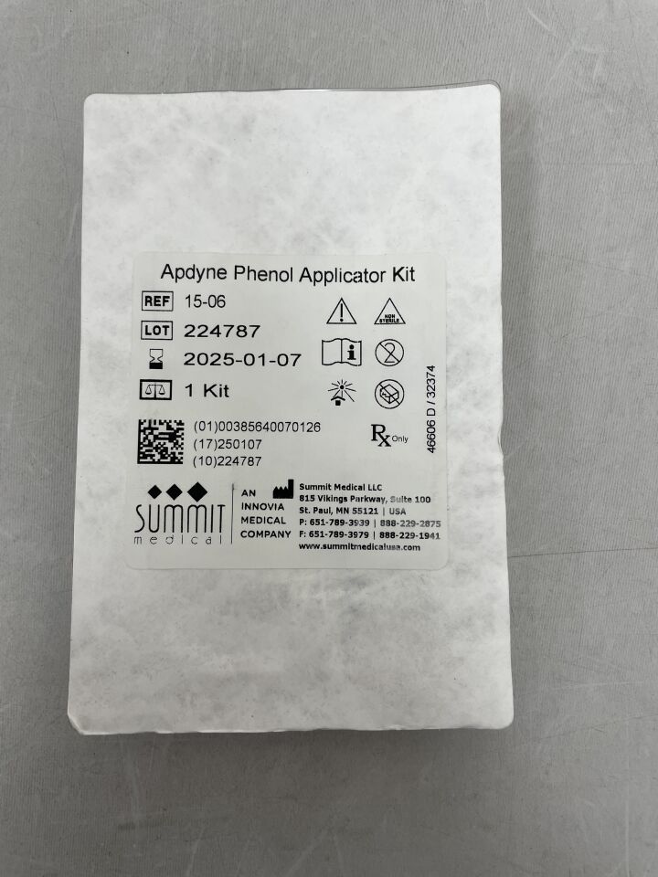 15-06 - SUMMIT MEDICAL - Apdyne Phenol Liquid 89% Liquid Multiple-Dose Kit, (EA) - ( Expiry Date: 2025-01-07 )