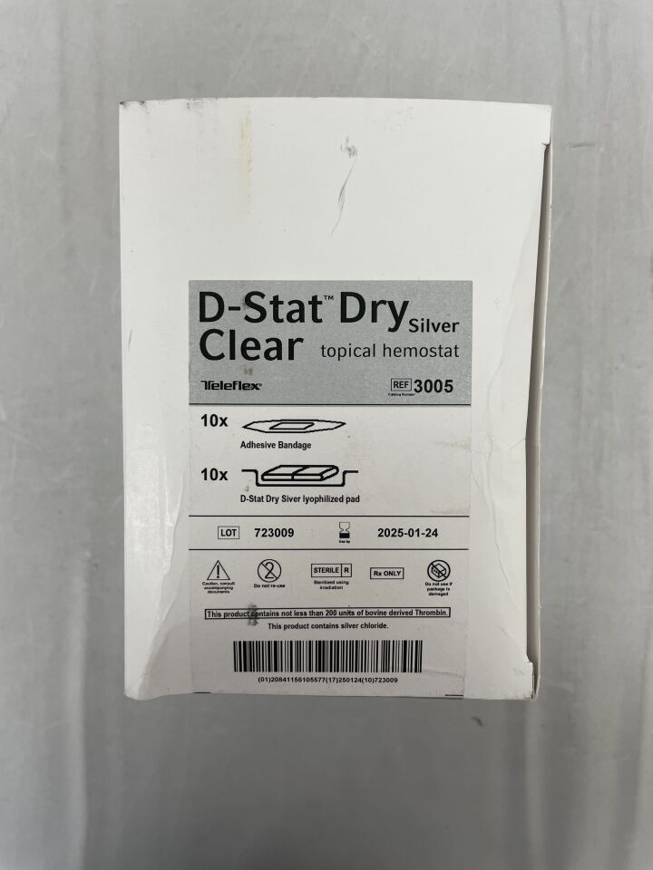 3005 - TELEFLEX - D-Stat Dry Silver Clear Topical Hemostat , (BX/10) - ( Expiry Date: 2025-01-24 )