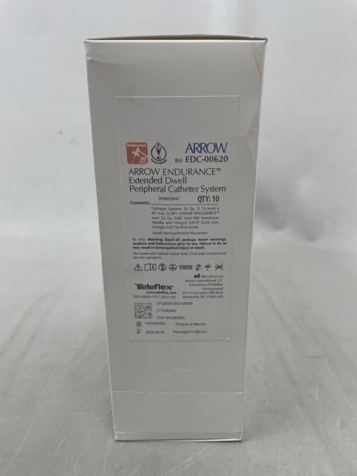 EDC-00620 - TELEFLEX - Endurance Extended Dwell Peripheral Catheter System 20G x 6cm, (BX/10) - ( Expiry Date: 2024-09-30 )