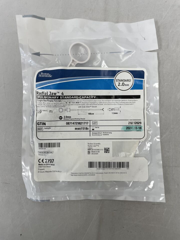 1518 - BOSTON SCIENTIFIC - Radial Jaw 4 Single-Use Biopsy Forceps - Pulmonary Standard Capacity - 2.0mm x 100cm, (EA) - ( Expiry Date: 2024-10-18 )