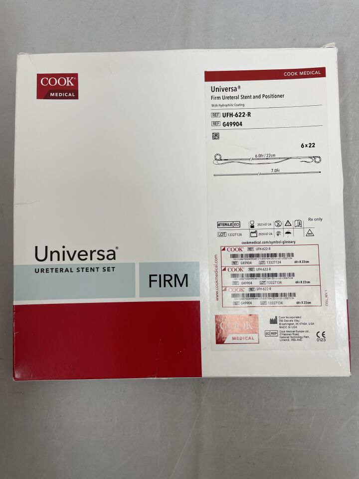 G49904 - COOK - Universa Firm Ureteral Stent and Positioner - 6Fr x 22cm, (BX/1) - ( Expiry Date: 2023-07-24 )
