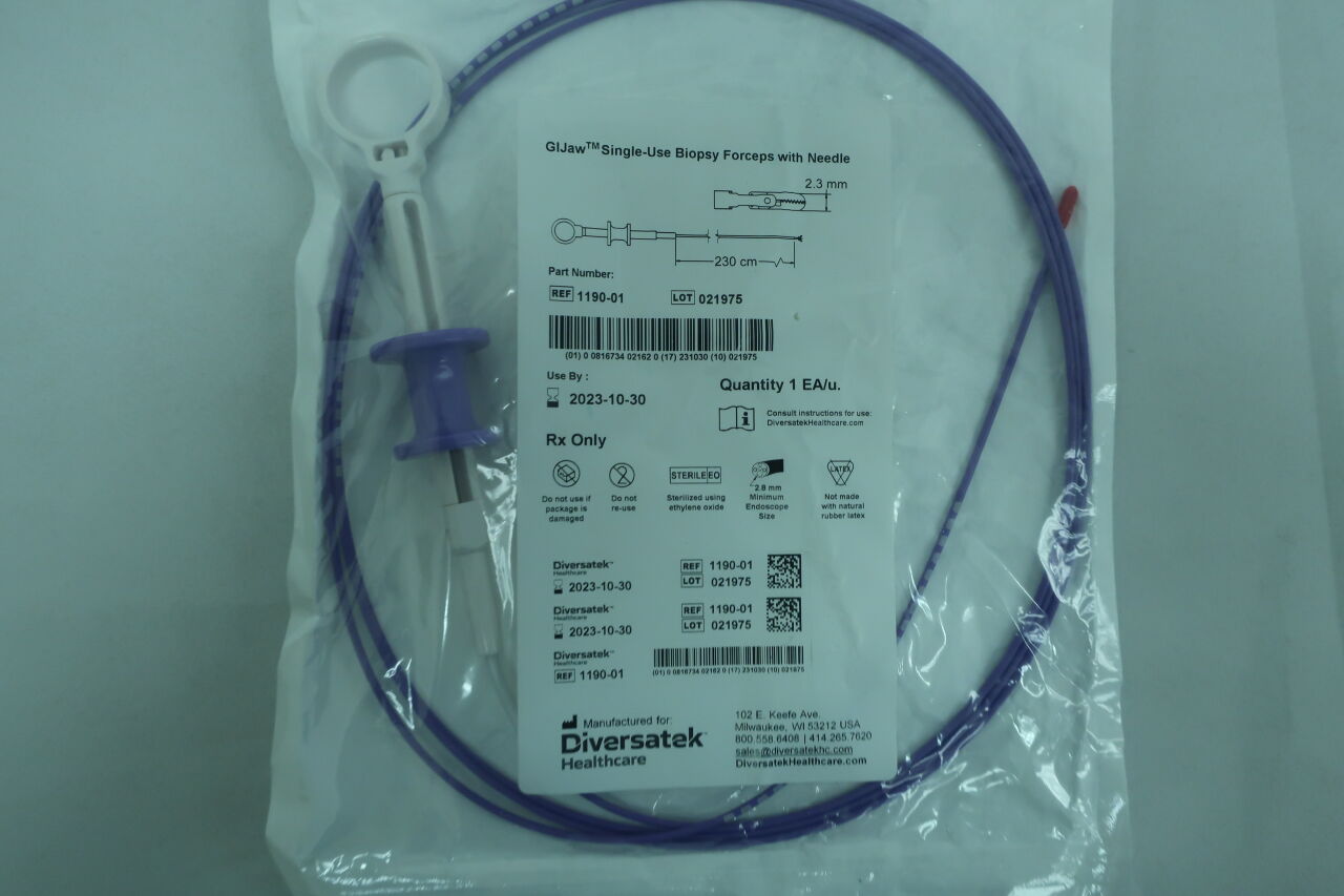 1190-01 - DIVERSATEK - GIJaw Single-Use Biopsy Forceps with Needle, 2.3mm x 230cm, (EA) - ( Expiry Date: 2023-10-30 )