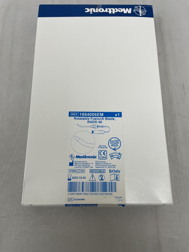 1884006EM - MEDTRONIC - 4.0mm RAD 40 Curved Rotatable Blade with Automated EM Tracking, (BX/1) - ( Expiry Date: 2023-12-03 )