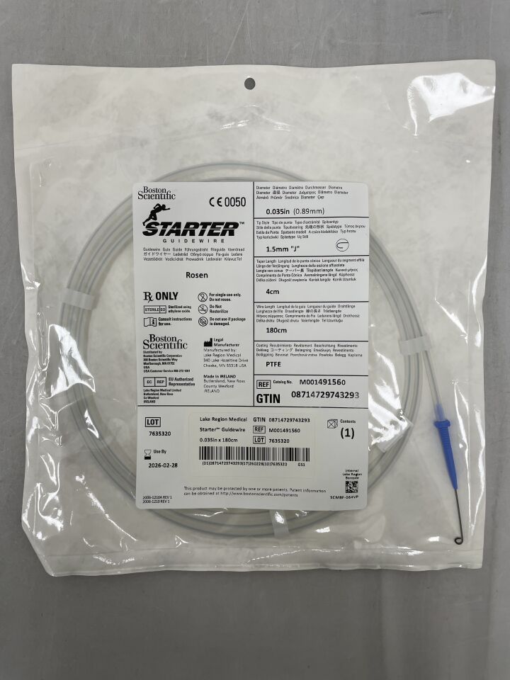49156 - 波士頓科學 - Rosen .035" 1.5mm J 型起動導絲，4cm，180cm，（EA）-（有效期至：2026-02-28）