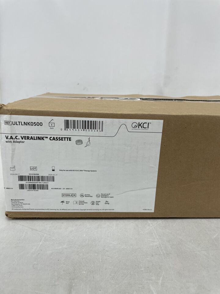 ULTLNK0500 - KCI - V.A.C. VeraLink Cassette, (BX/5) - ( Expiry Date: 2026-03-31 )