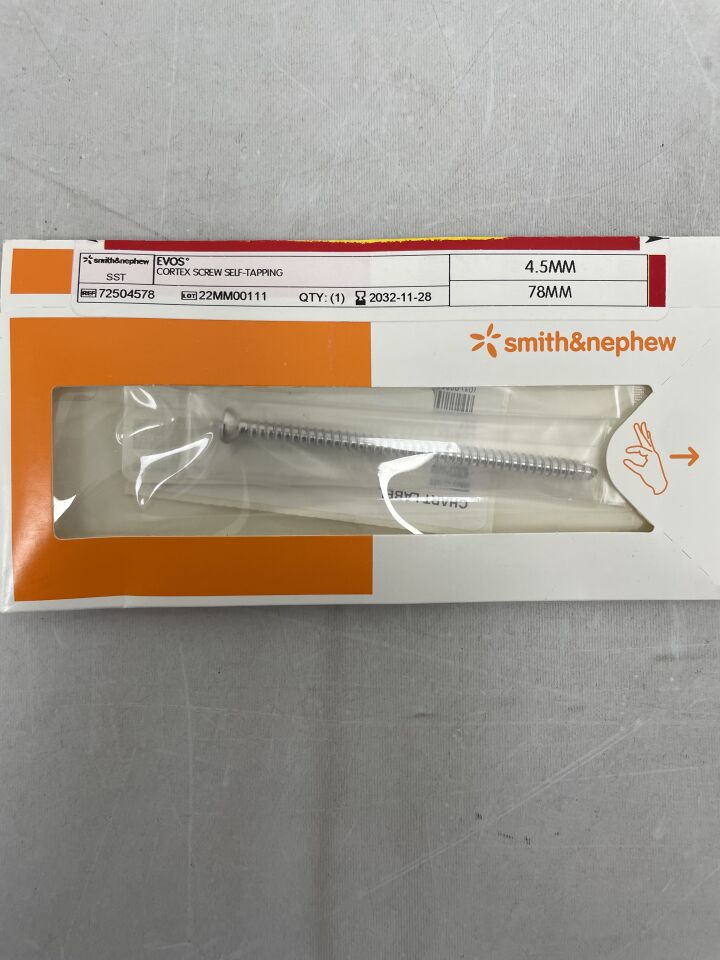 72504578 - 史密斯和內普惠 - evos 4.5mm x 78mm 皮質螺釘，自攻螺絲，（BX/1）-（有效期至：2032-11-28）