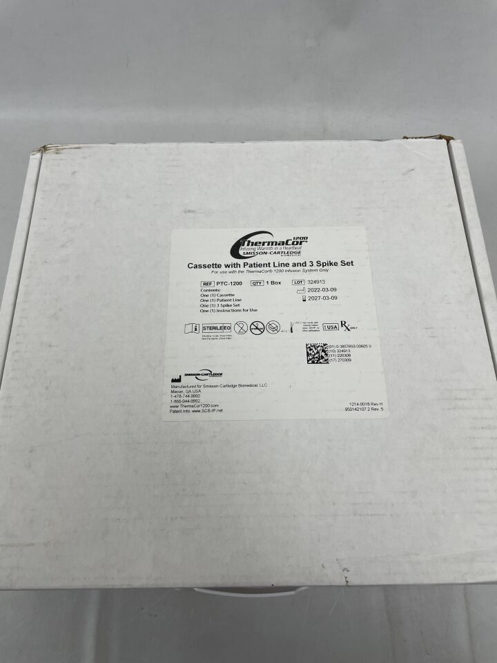 PTC-1200 - THERMACOR - Casete ThermaCor con línea para paciente y juego de 3 puntas
 , ( ) - ( Fecha de vencimiento : 2027-03-09 )