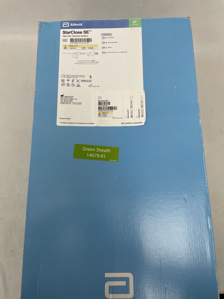 14679-01 - ABBOTT - StarClose SE Vascular Closure System, Green Sheath, (BX/10) - ( Expiry Date: 2024-11-01 )