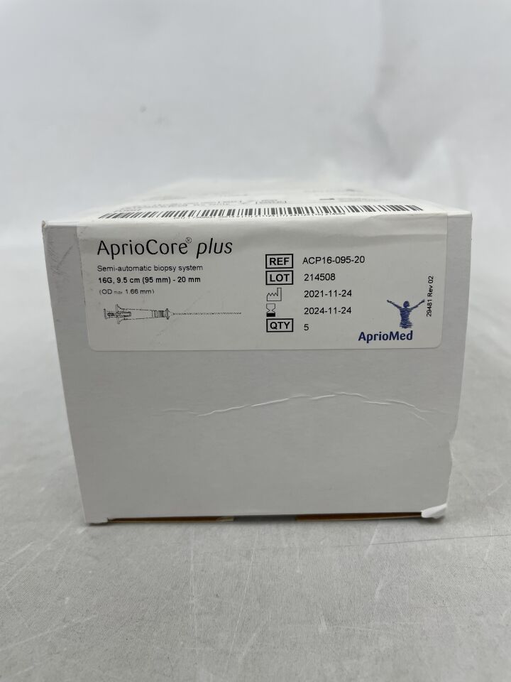 ACP16-095-20 - APRIOMED - AprioCore Plus, Semi-automatic Biopsy System, 16G, 9.5cm-20mm, (BX/5) - ( Expiry Date: 2024-11-24 )