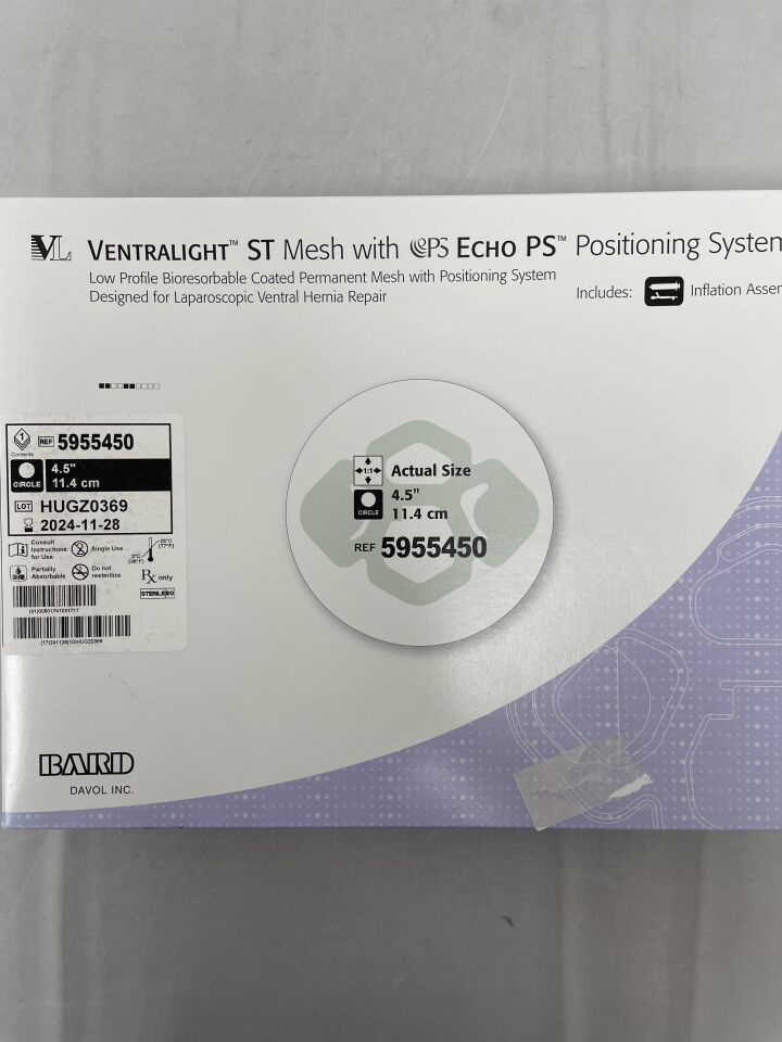 5955450 - BARD - Ventralight ST Mesh with Echo PS: 4.5" Circle, (BX/1) - ( Expiry Date: 2024-11-28 )