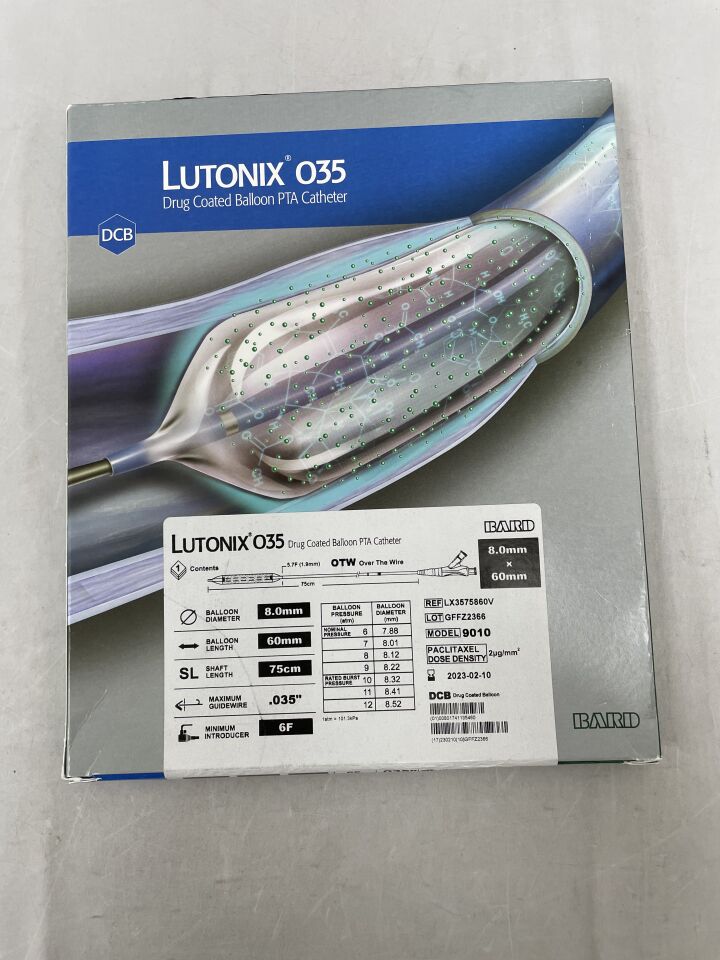 LX3575860V - BARD - Lutonix OTW AV Drug Coated Balloon PTA Catheter 8mm x 60mm, 75cm, (BX/1) - ( Expiry Date: 2023-02-10 )