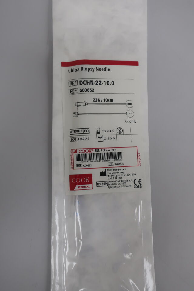 G00852 - COOK - Standard Cannula Chiba Biopsy Needle, 22G, 10 cm Length, (EA) - ( Expiry Date: 2023-10-25 )