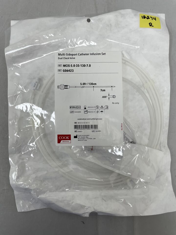 G06423 - COOK - Multi-Sideport Catheter Infusion Set 5F x 130cm, 7cm, (EA) - ( Expiry Date: 2025-02-21 )