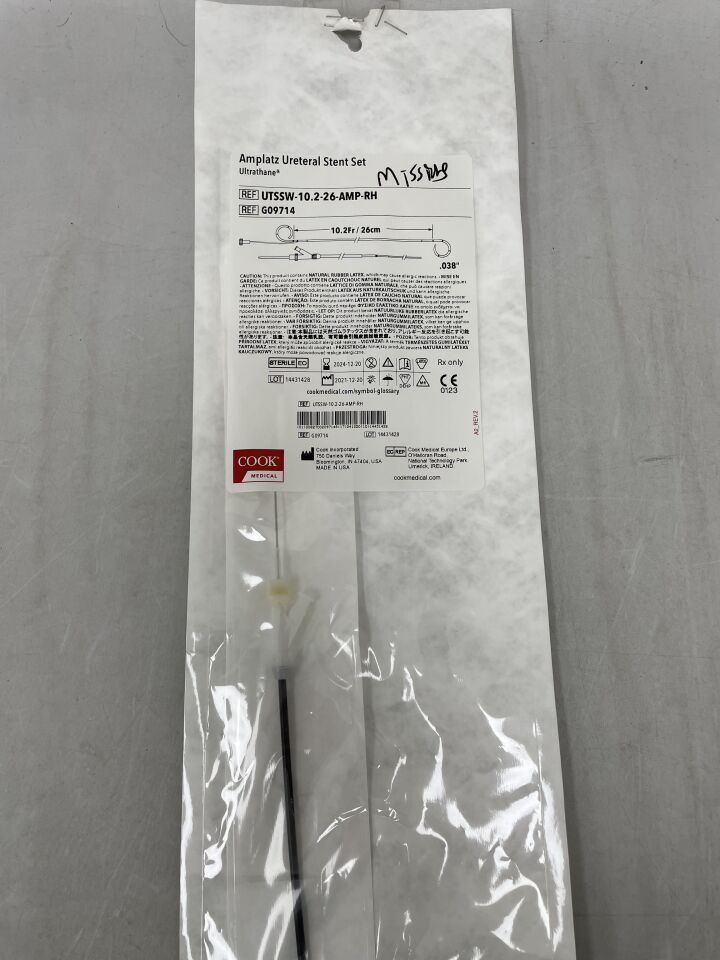G09714 - COOK - Amplatz Ureteral Stent Set 10.2F x 26cm, 0.038", (EA) - ( Expiry Date: 2024-12-20 )