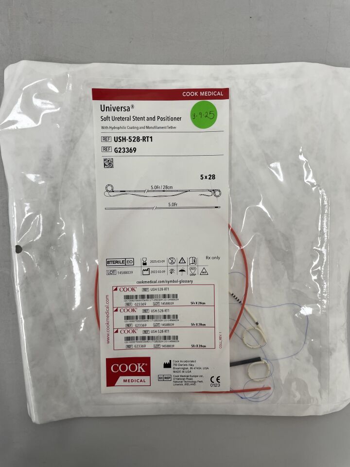 G23369 - COOK - Universa Soft Ureteral Stent & Positioner 5Fr x 28cm, () - ( Expiry Date: 2025-03-09 )