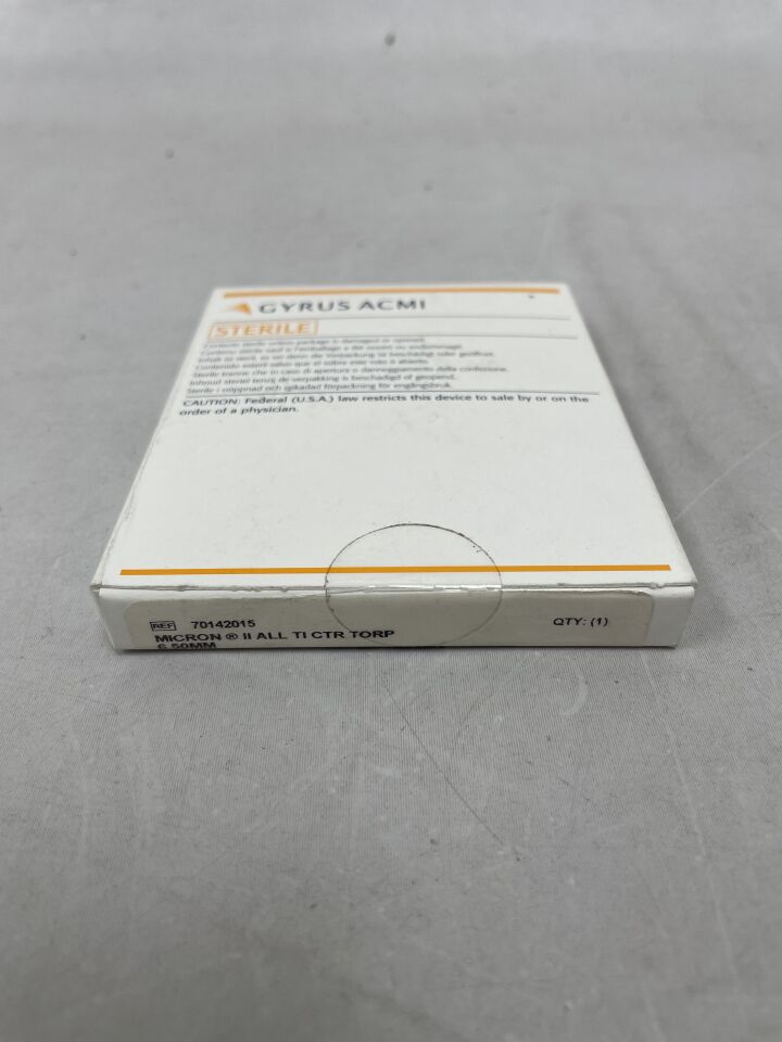 70142015 - GYRUS ACMI - Micron II All Titanium Centered Torp 6.5mm, (BX/1) - ( Expiry Date: 2024-11-30 )