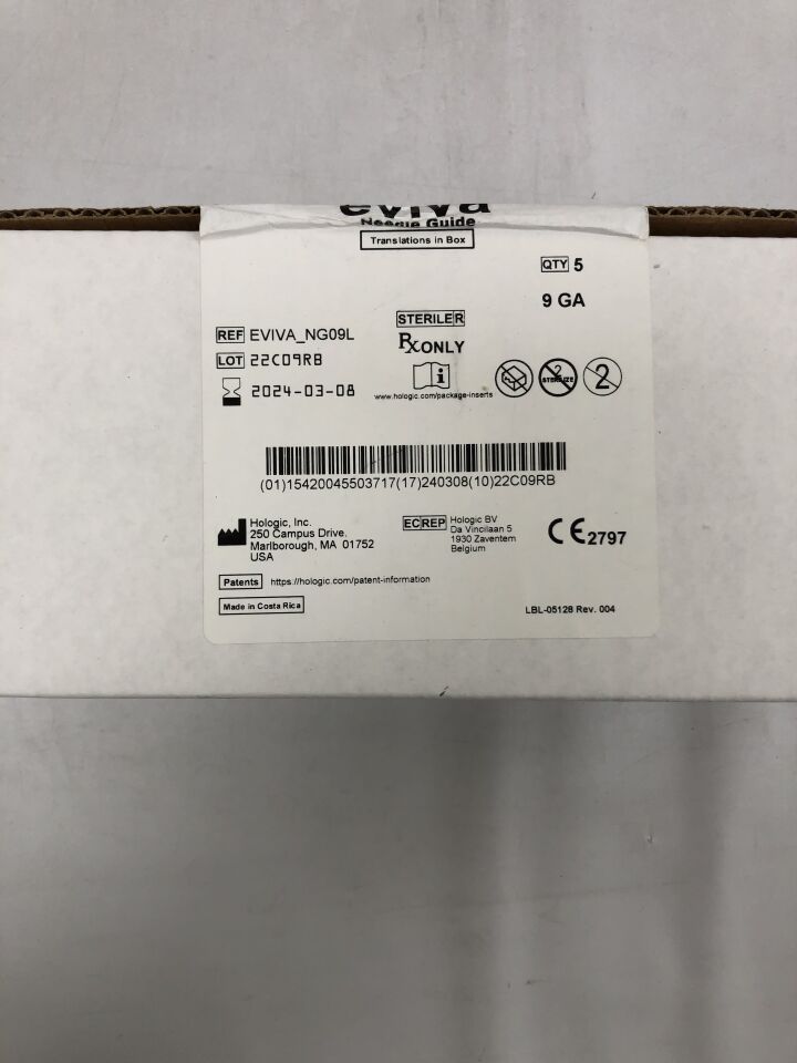 EVIVA_NG09L - HOLOGIC - Evia Needle Guide, 9G, For Eviva and Siemens/Fischer MammoTest, (BX/5) - ( Expiry Date: 2024-12-15 )