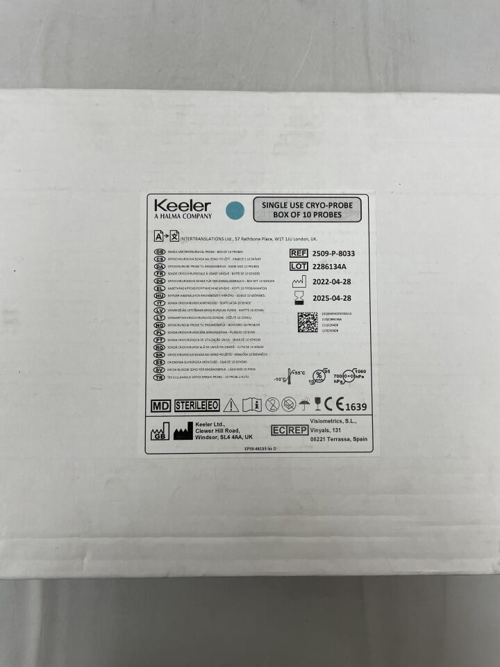 2509-P-8033 - KEELER LIMITED - Cryo Probe, 3.2mm tip size, 5mm Ice-ball size, 33mm Tip extension length, (BX/10) - ( Expiry Date: 2025-04-28 )