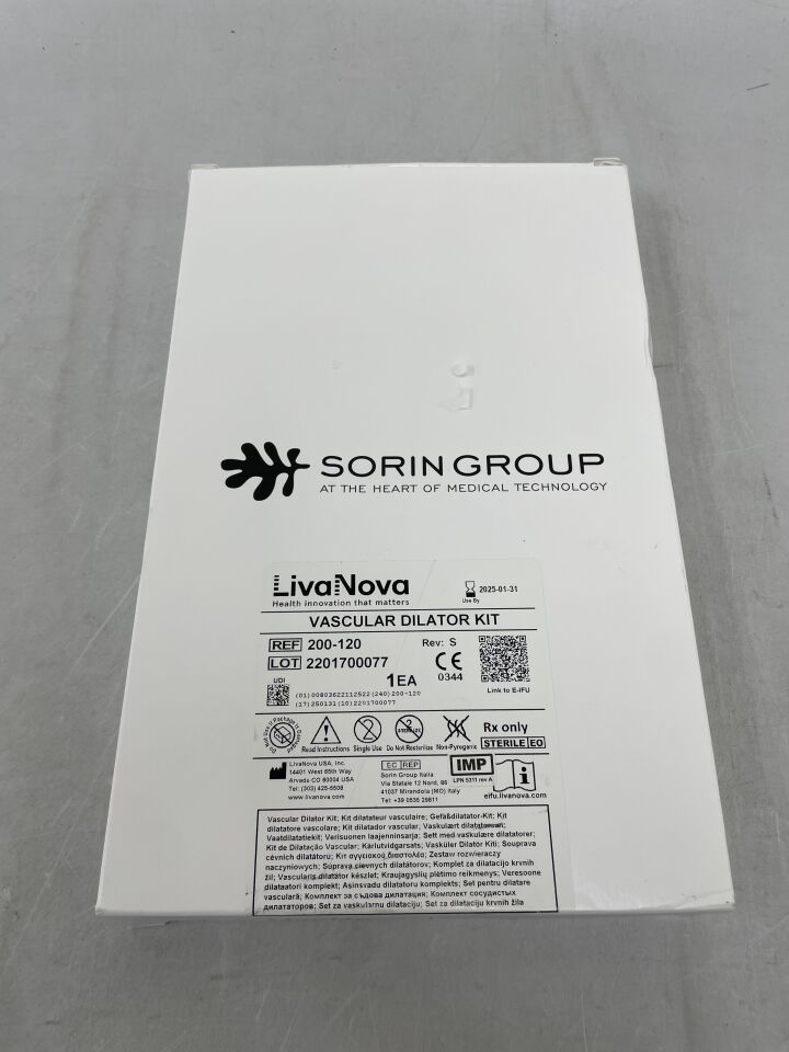 200-120 - LIVANOVA - Vascular Dilator Kit, 18G Needle, 0.035 x 180 cm Guide-Wire, Blade Scalpel and 8, 12, 16, 20 and 24 Fr Dilators, (BX/1) - ( Expiry Date: 2025-01-31 )