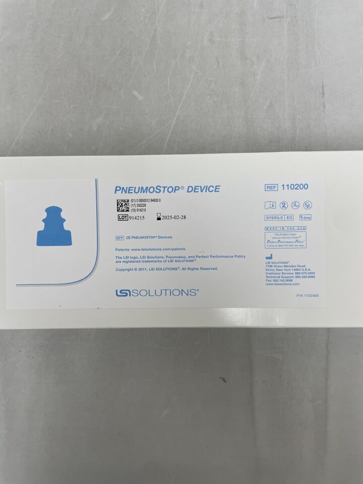 110200 - LSI SOLUTIONS - Pneumostop Device, (BX/3) - ( Expiry Date: 2025-02-28 )
