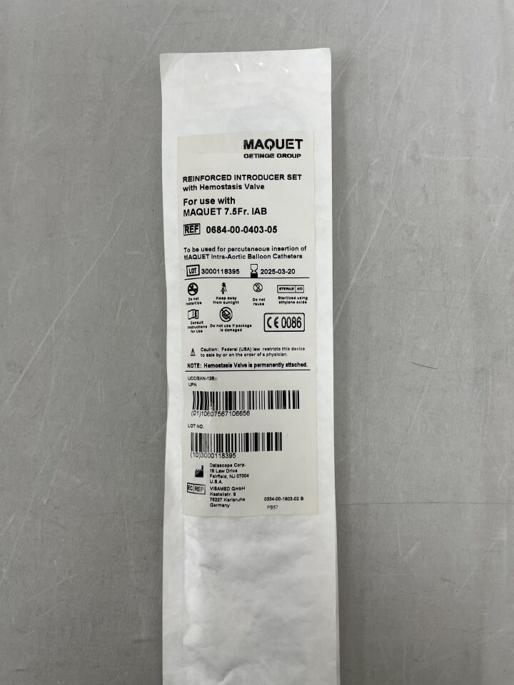 0684-00-0403-05 - MAQUET - Reinforced Introducer Set for Linear 7.5Fr & Mega 7.5Fr, (EA) - ( Expiry Date: 2025-03-20 )