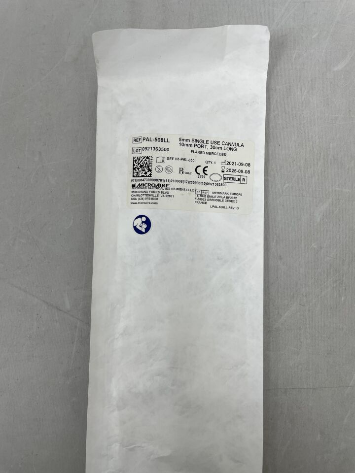 PAL-508LL - MICRO-AIRE - 喇叭口梅賽德斯套管，5mm，10mm 開槽，30cm 長，（EA）-（有效期至：2025-09-08）