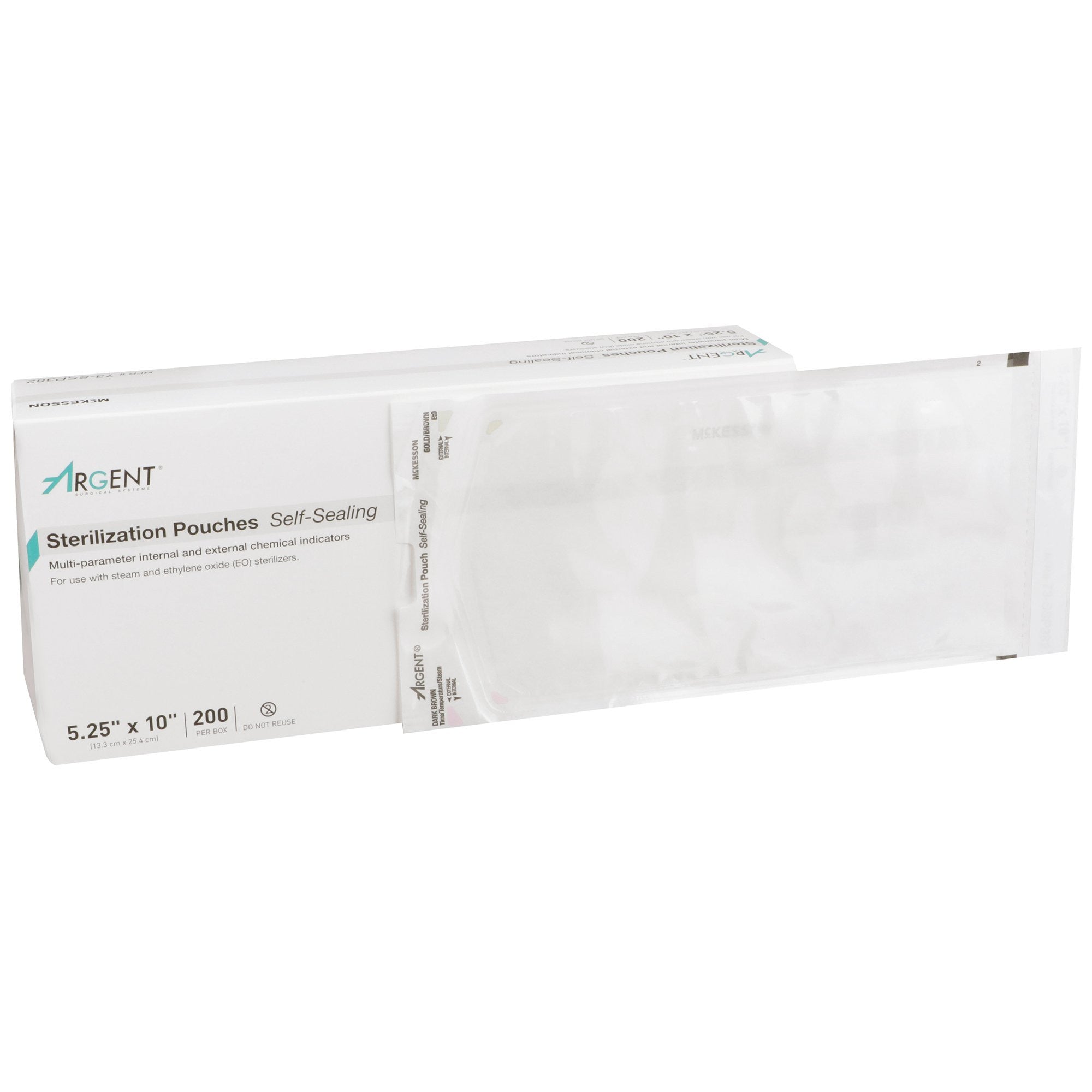 524880 - McKesson - McKesson Argent Sure-Check Sterilization Pouch, Size 5.25 x 10'', Case of 2000, (CS)