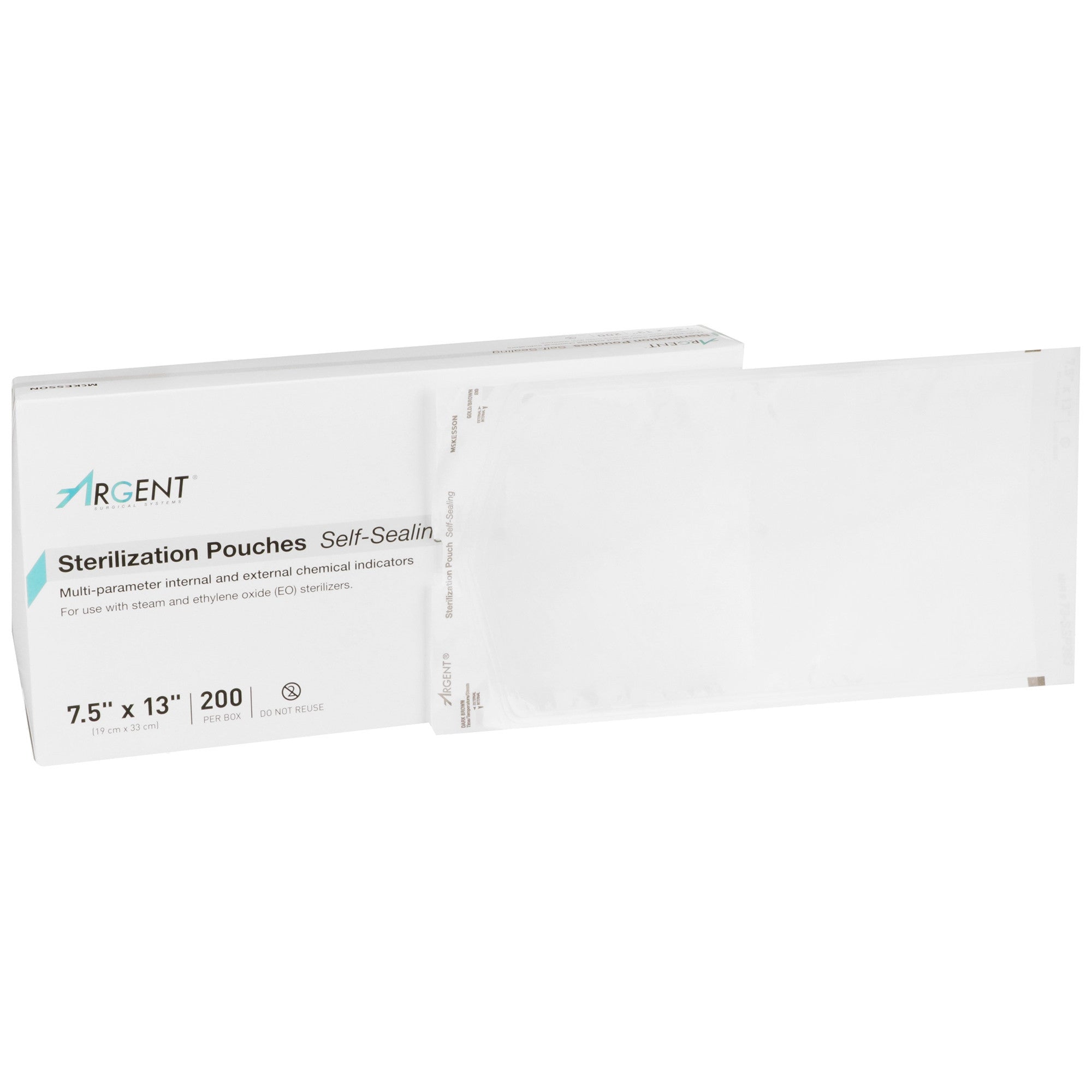 524881 - McKesson - McKesson Argent Sure-Check Sterilization Pouch, Size 7.5 x 13'', Case of 1000, (CS)