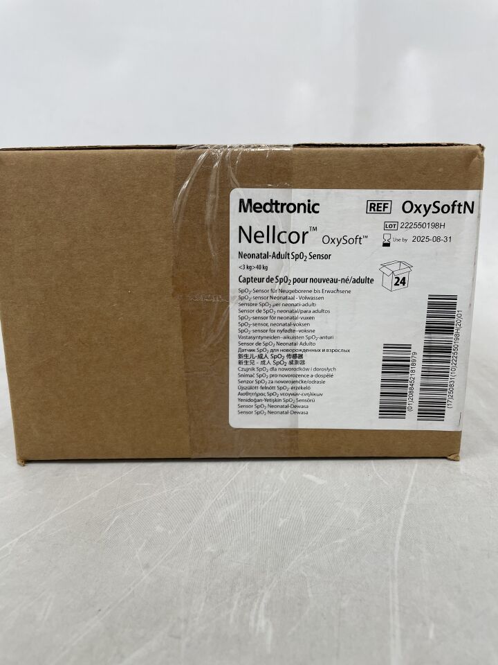 OxySoftN - COVIDIEN - Nellcor OxySoft 新生兒-成人 SpO2 感測器，（BX/24）-（有效期：2025-08-31）