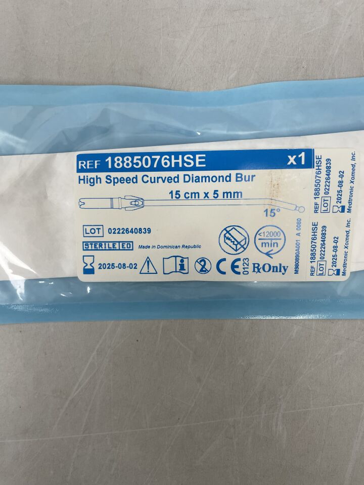 1885076HSE  -  MEDTRONIC  -  asb high-speed curved diamond bur: 15°, 5mm x 15cm , (  )  -  ( Expiry Date : 2025-08-02 )