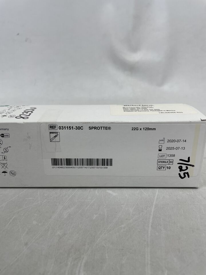 031151-30C - PAJUNK - Aguja lumbar Sprotte 22G x 90 mm, (caja de 10) - (Fecha de caducidad: 13/07/2025)