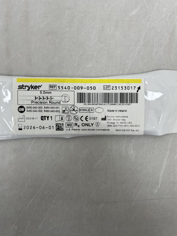 5540-009-050  -  STRYKER  -  Precision Round Burr, 5 mm Head Diameter , ( EA )  -  ( Expiry Date : 2026-06-01 )