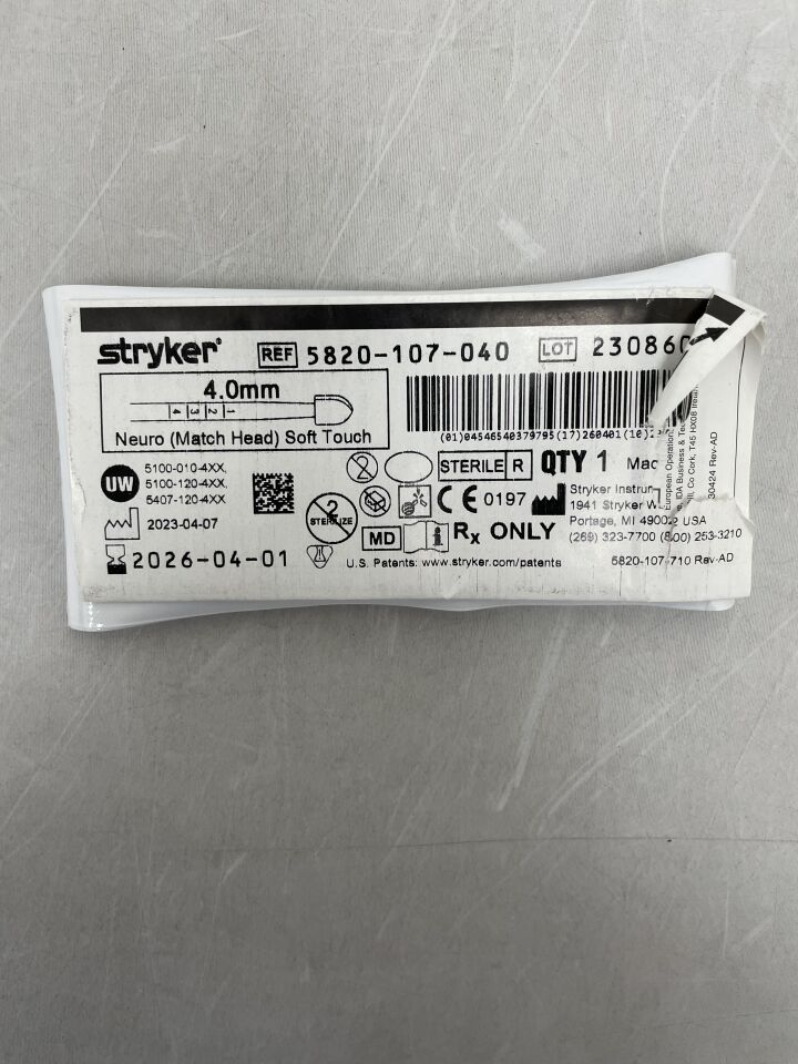 5820-107-040  -  STRYKER  -  Neuro Drill (Match Head), Soft Touch 4.0mm , ( EA )  -  ( Expiry Date : 2026-04-01 )