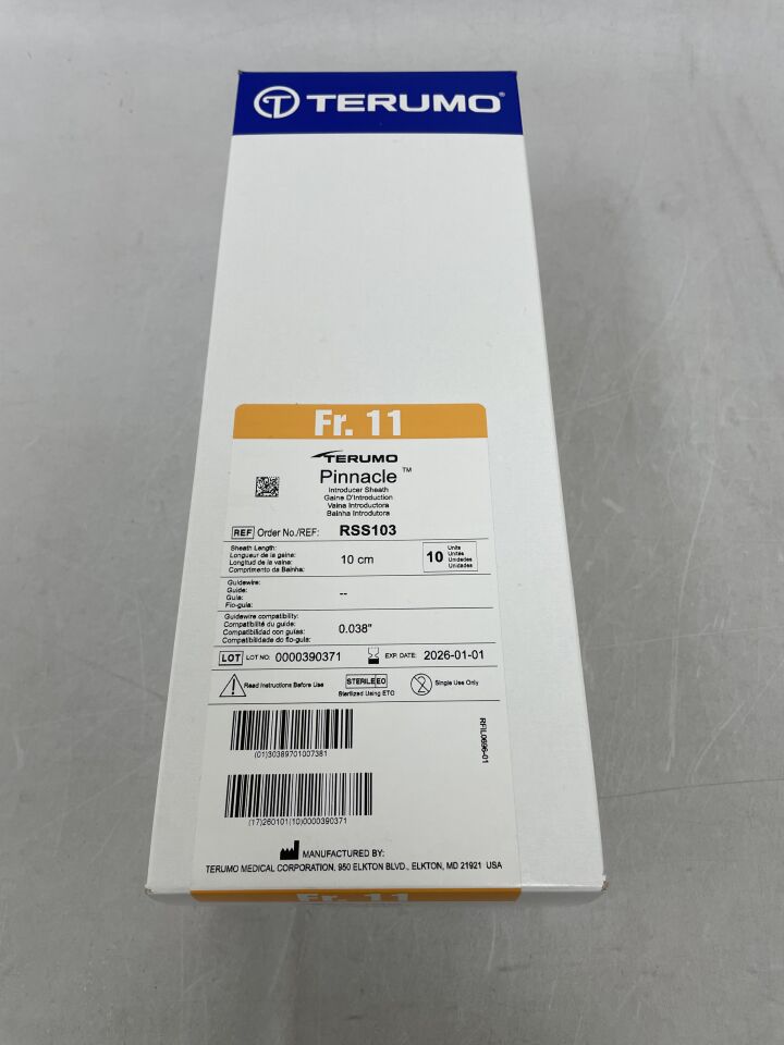 RSS103 - TERUMO - Pinnacle 週邊血管導入鞘 11F x 10cm，（）-（有效期至：2026-01-01）