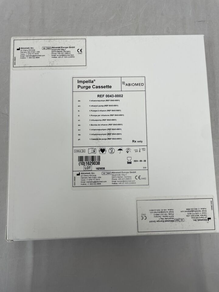 0043-0002 - ABIOMED - Purge Cassette for the Impella Controller, (BX/1) - ( Expiry Date: 2024-09-30 )