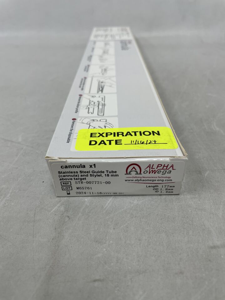 STR-007721-00 - ALPHA OMEGA - Stainless Steel Cannula and Stylet, 15mm Above Target, (BX/1) - ( Expiry Date: 2024-11-16 )