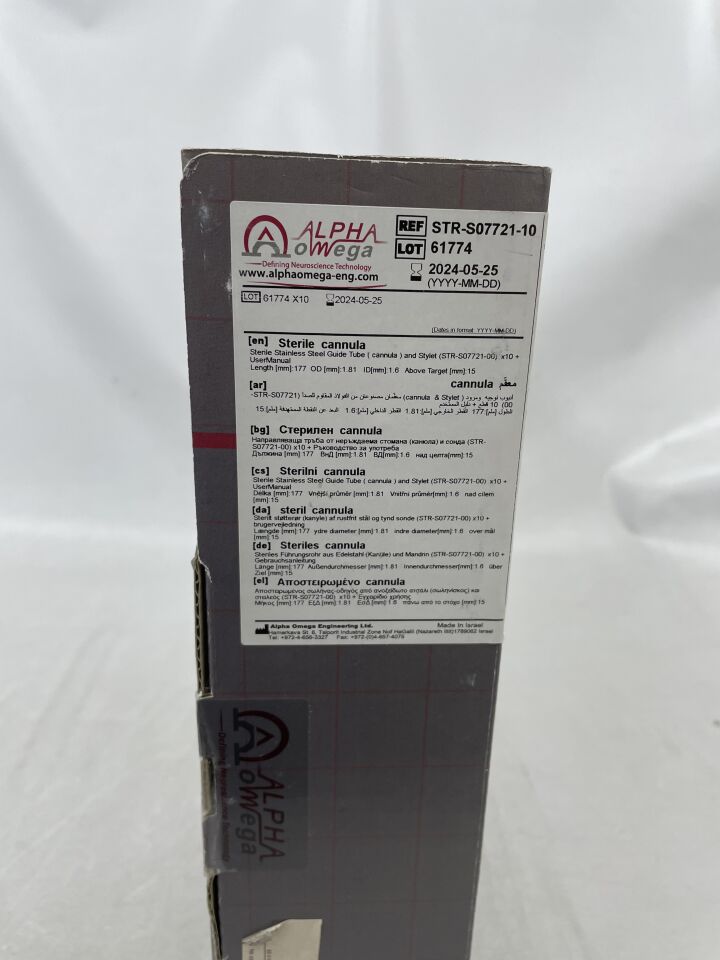 STR-S07721 - ALPHA OMEGA - Cannula, Stainless Steel Guide Tube and Stylet, 15mm
, () - ( Expiry Date: 2024-05-25 )