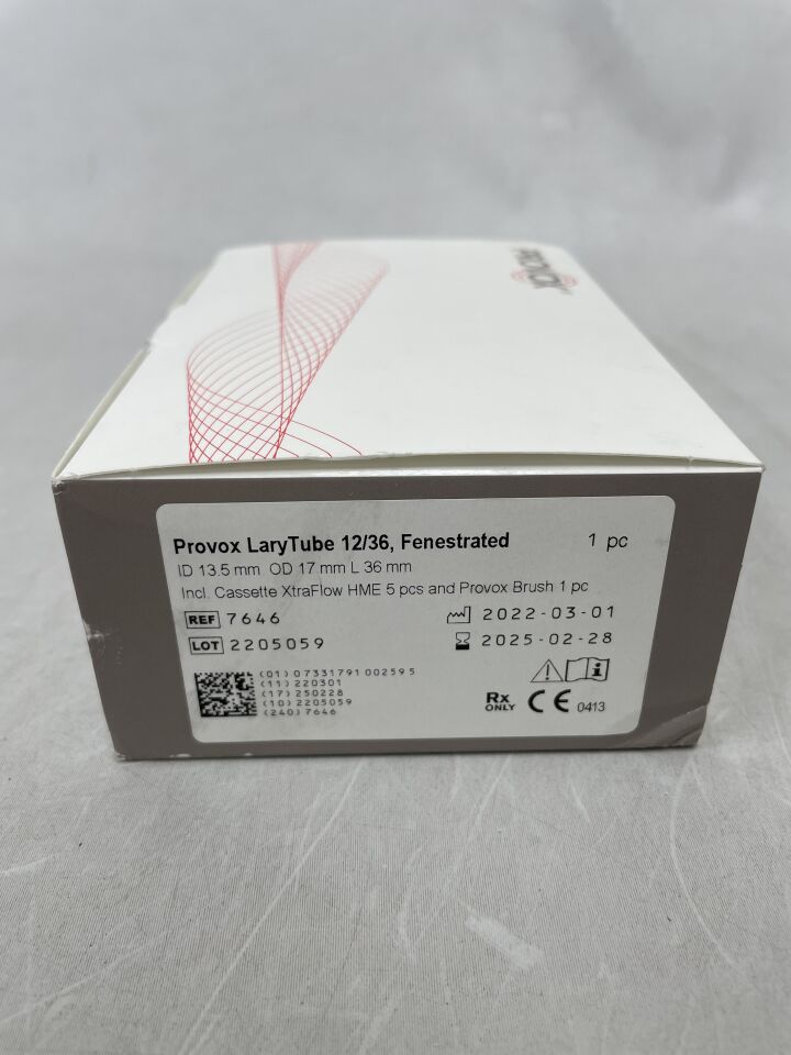 7646 - ATOS MEDICAL - Provox LaryTube Fenestrated 12/36, 13.5 ID, 17.0 OD, 36 L, (BX/1) - ( Expiry Date: 2025-02-28 )