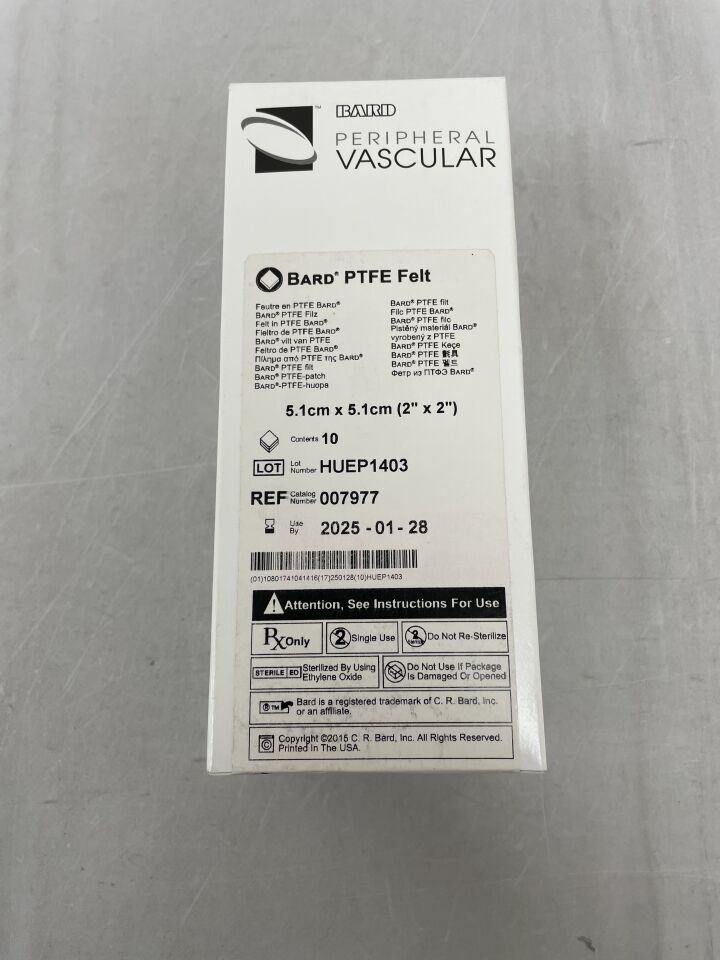 007977 - BARD - PTFE Felt: 2" x 2", () - ( Expiry Date: 2025-01-28 )