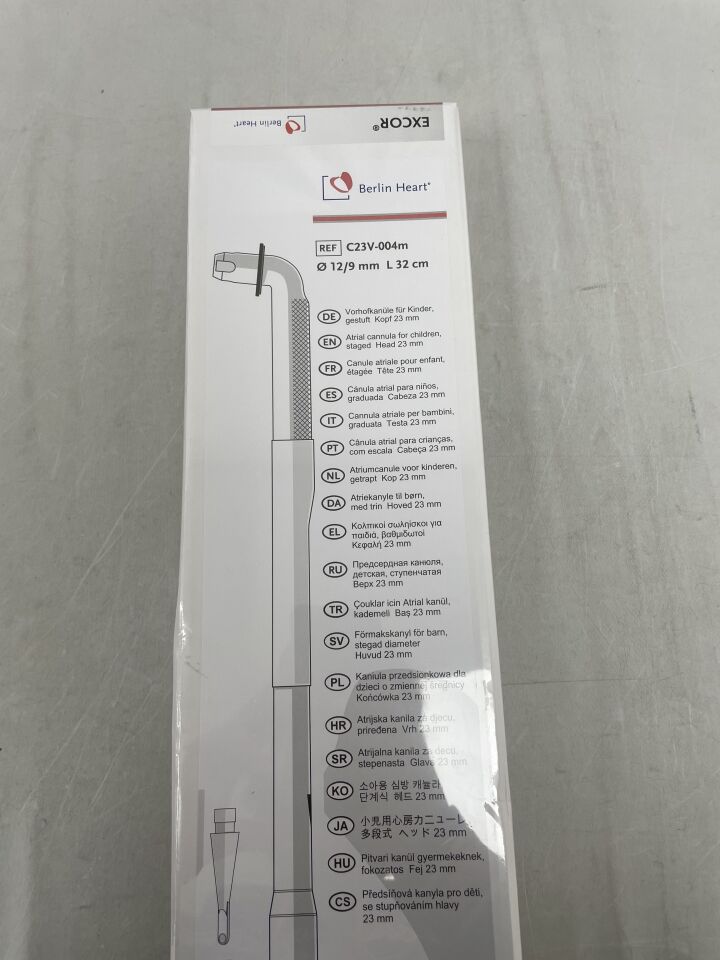C23V-004M - BERLIN HEART - Excor Arterial Cannula For Children: 12/9mm x 32cm, (BX/1)