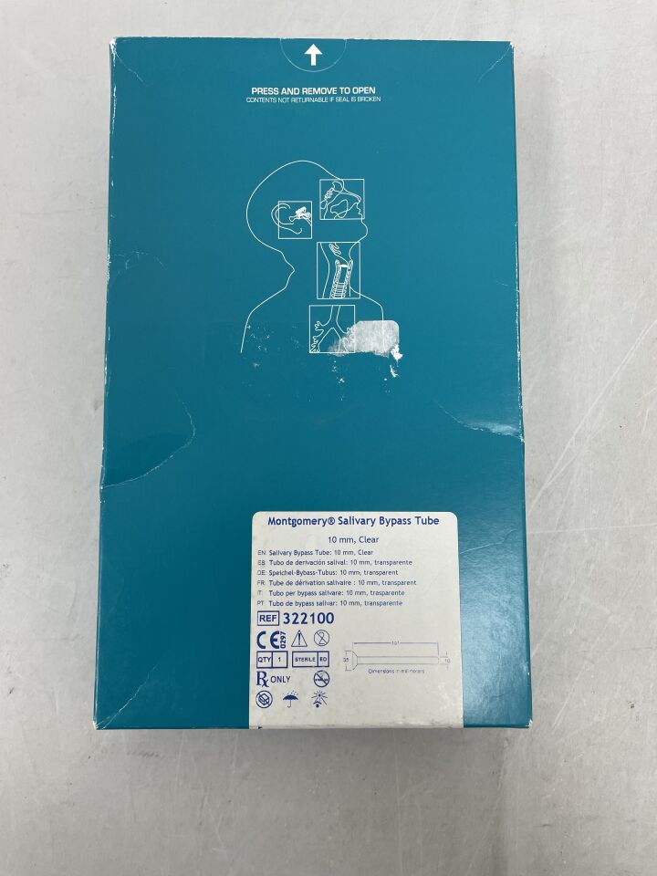 322100 - BOSTON MEDICAL - Montgomery Salivary Bypass Tube, 10mm, (BX/1) - ( Expiry Date: 2023-08-01 )