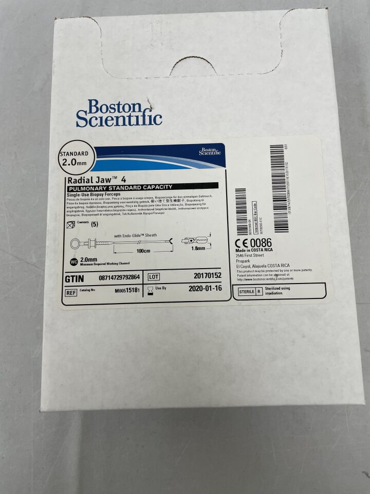 1518 - BOSTON SCIENTIFIC - Radial Jaw 4 Single-Use Biopsy Forceps - Pulmonary Standard Capacity - 2.0mm x 100cm, (BX/5) - ( Expiry Date: 2020-01-16 )