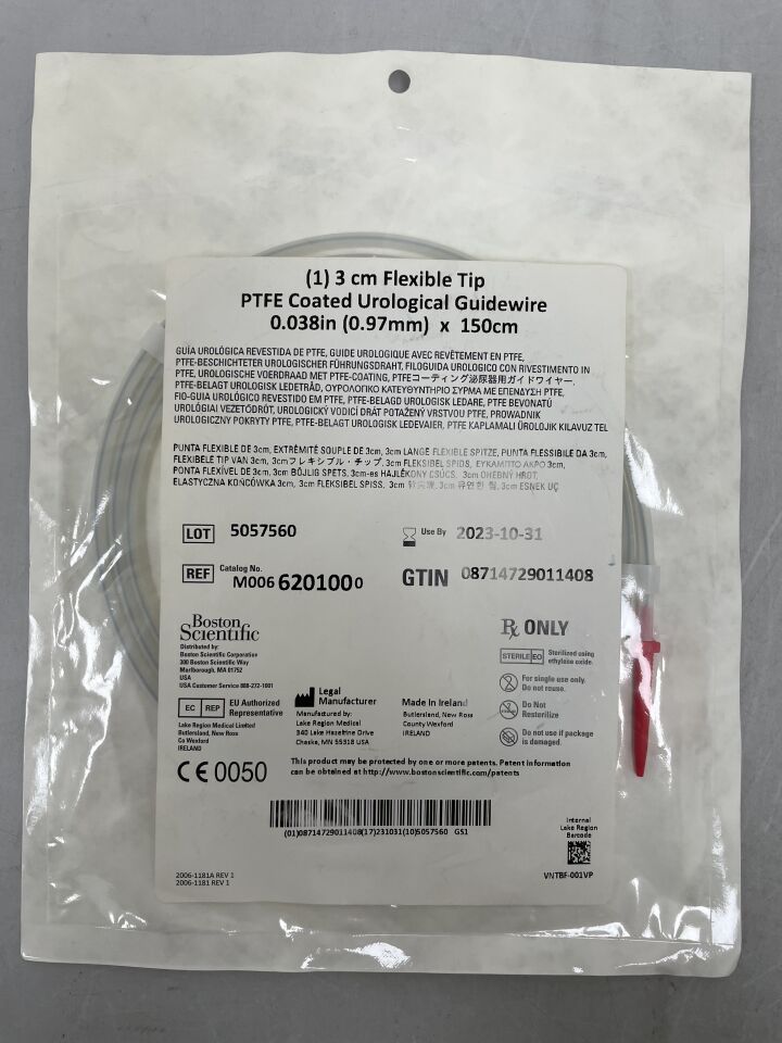 620100 - BOSTON SCIENTIFIC - PTFE Coated Urological Guidewire - Flexible Tip - .038" x 150cm
, () - ( Expiry Date: 2023-10-31 )