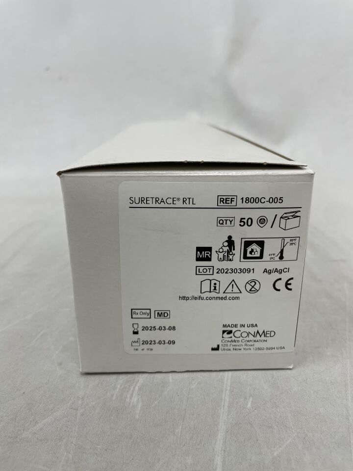 1800C-005 - CONMED - Suretrace Radiotranslucent Adult Foam Conductive Adhesive Gel Electrode, (BX/50) - ( Expiry Date: 2025-03-08 )