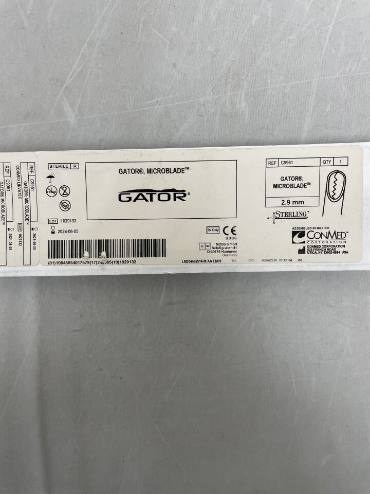 C9961 - CONMED - 2.9mm Gator, Microblade, (EA) - ( Expiry Date: 2024-06-05 )