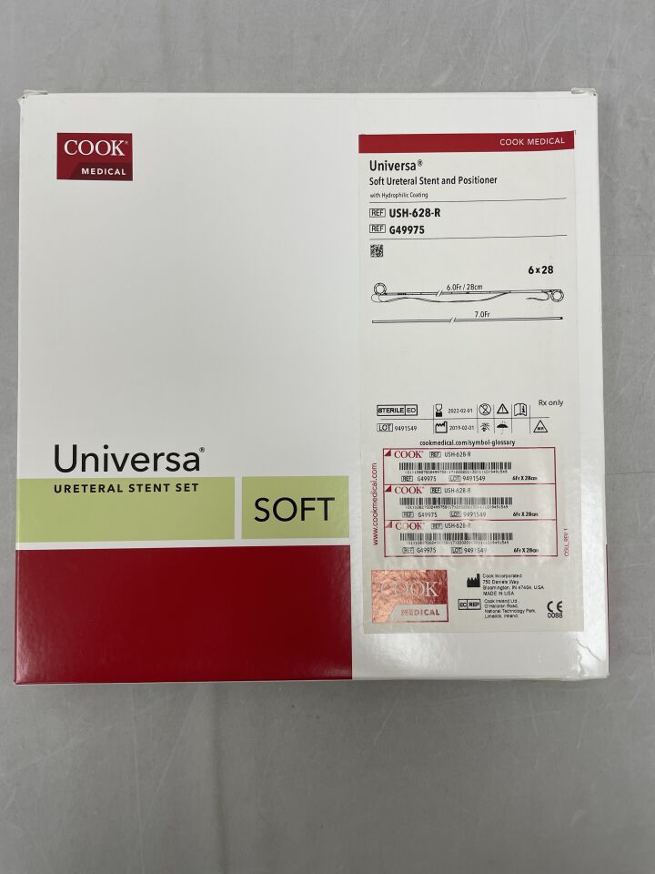 G49975 - COOK - Universa Soft Ureteral Stent & Positioner, Hydrophilic 6F x 28cm, (BX/1) - ( Expiry Date: 2022-02-01 )