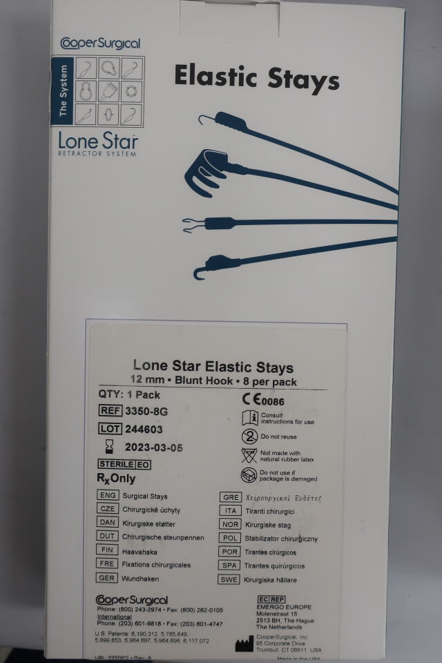 3350-8G - COOPER SURGICAL - Cooper Surgical Blunt Elastic Stay Hook, 12 mm Size, (BX/1) - ( Expiry Date: 2024-09-11 )