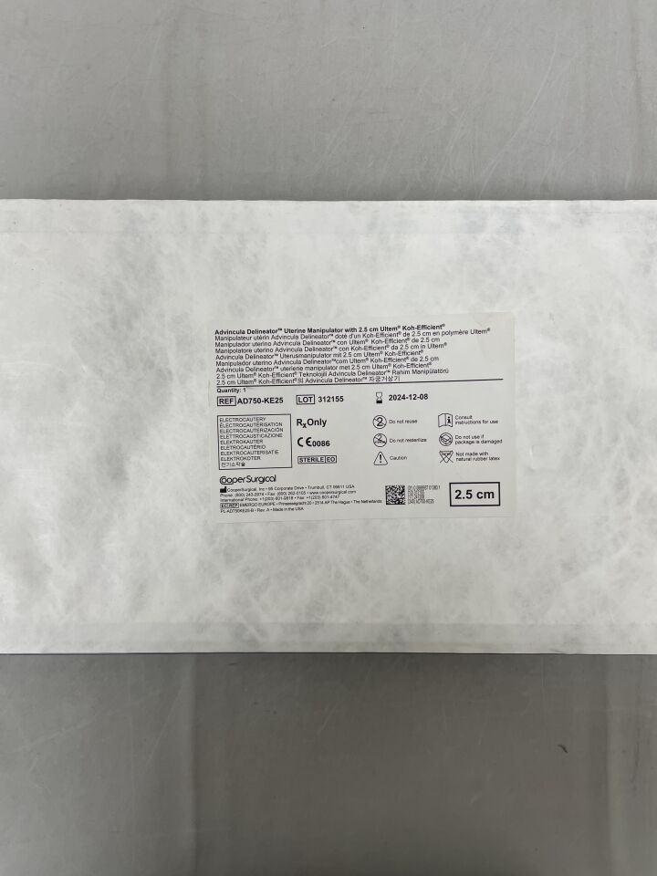 AD750-KE25 - COOPER SURGICAL - Advincula Delineator Uterine Manipulator, 2.5 cm Ultem Koh-Efficient, () - ( Expiry Date: 2024-12-08 )