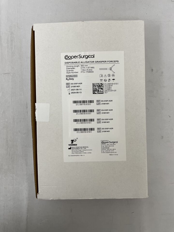 ES-DISP-AGR - COOPER SURGICAL - Disposable Alligator Grasper Forceps, 5F x 460mm, (BX/5) - ( Expiry Date: 2024-08-13 )