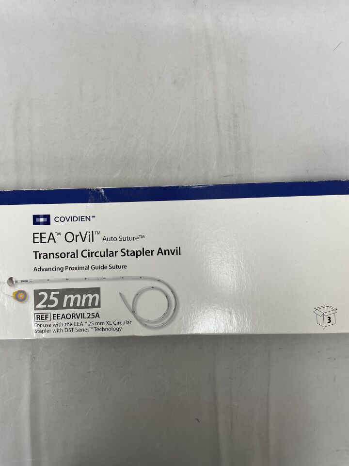 EEAORVIL25A - COVIDIEN - EEA OrVil Single-Use Pre-titled Anvil Circular Stapler with DST Series Technology, 25 mm Size, (BX/3) - ( Expiry Date: 2024-10-31 )